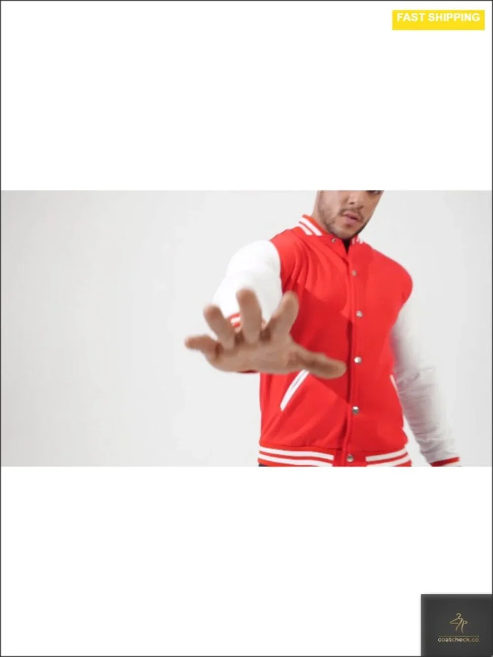 Varsity Baseball Jacket Cotton Blend Letterman Jacket Slim Fit
